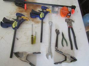 lot 199 image: wrenches, plyers, clamps, screw drivers and more