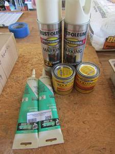 lot 209 image: caulk be gone caulk remover qty 2, marking paint qty 2, wood finish qty 2