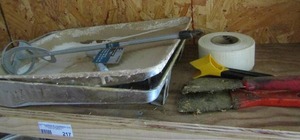 lot 217 image: paint scrappers, paint tape, paint pans and mixer
