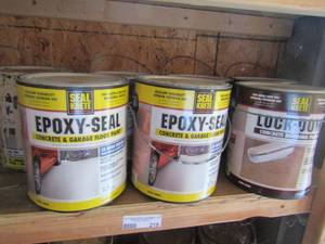 lot 219 image: 7 used epoxy seal floor paint