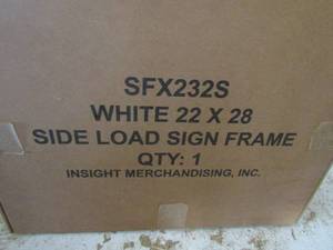 lot 237 image: 3 side load sign frames white 22x38