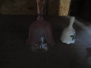 lot 340 image: glass candle holder pink bell by king a blue bell a nuova capodimonte