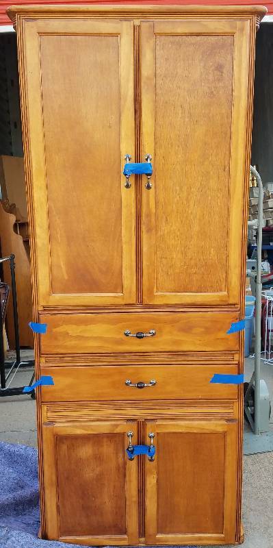 lot 5 image: CUSTOM-MADE ALL WOODEN CABINET