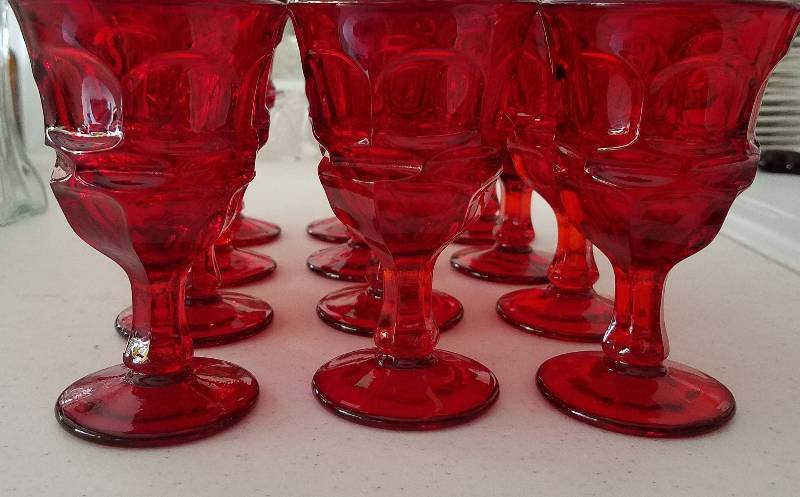 lot 44 image: RED FOSTORIA GLASSES