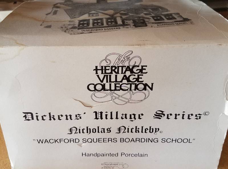 lot 133 image: VINTAGE DICKENS VILLAGE SERIES WACKFORD SQUEERS BOARDING SCHOOL BY DEPT. 56