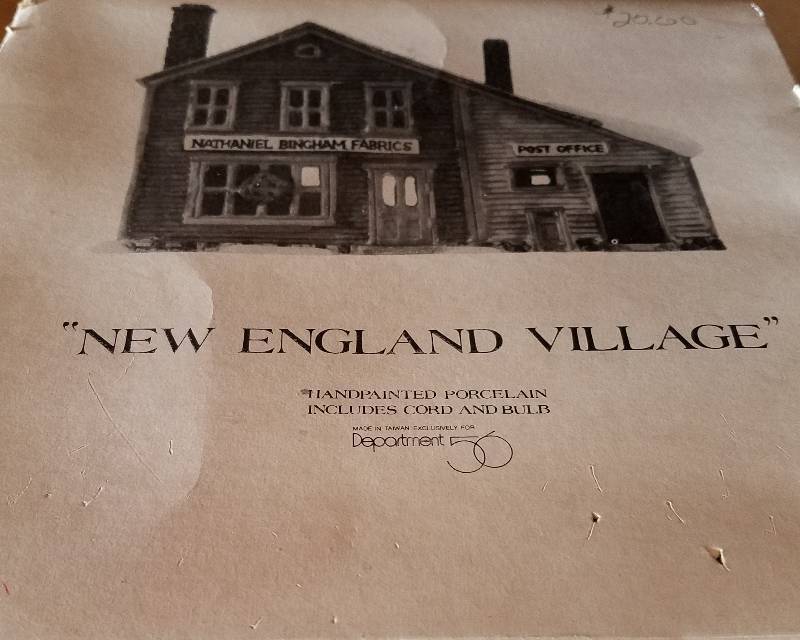 lot 137 image: NEW ENGLAND VILLAGE NATHANIEL BINGHAM FABRICS  POST OFFICE BY DEPT. 56
