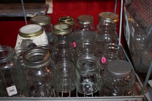lot 165 image: Variety of Vintage Canning Jars - Ball, Atlas, Mason, Kerr - Different Sizes