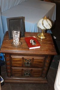 lot 172 image: Night Stand wVarious Items