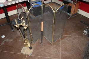 lot 182 image: Fire Place Screen and Fireplace Tools&nbsp