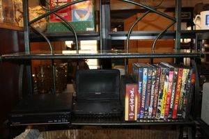 lot 192 image: DVD Player, Portable DVD Player, and Selection of DVDs