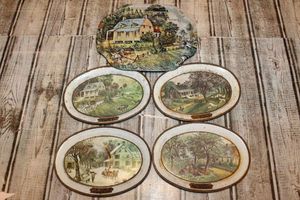 lot 200 image: Vintage Seasonal Picture Decoration Tin Plates