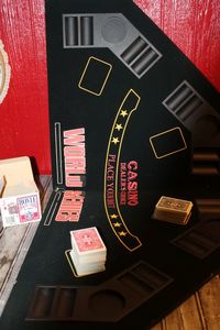 lot 214 image: Folding Poker Table and Cards