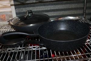 lot 130 image: Selection of Kitchen Pans