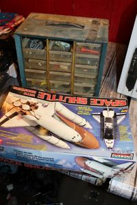 lot 124 image: Parts Cubbie and Space Shuttle Model Kit