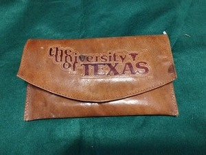 lot 39 image: Leather University of Texas Wallet and Accessories.. Keychain Coin Holder and Foldable Bill Money Holder