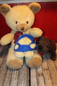 lot 243 image: Large Teddy Bear, Dog Stuffed Animal and Vintage Chubble