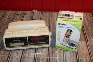 lot 270 image: Radio Cassette Alarm Clock Telephone and Cordless Digital Answering System Phone