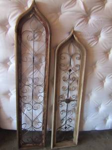 lot 8 image: 2 wall arts  brown one is 54 x 11, tan one is 48x12 ( BW 1)