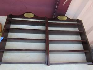lot 50 image: 2 wooden 5 tier spice racks hanging