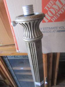 lot 65 image: Beautiful floor lamp shade not included 6 ft. tall, kind of heavy