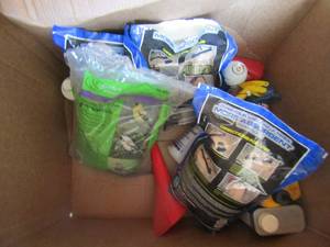 lot 67 image: 2 new bags of natures broom absorbent and 1 used bag, thistle bird seed, mosquito repellent, and more
