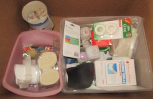 lot 70 image: First aid lot includes, bandages, gauze, alcohol, and much more