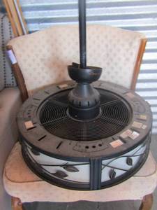 lot 118 image: ALLEN & ROTH Hanging ceiling fan fixture, works and blows great per previous owner