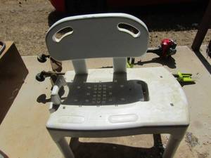 lot 157 image: White sliding shower chair preowned  (ST)