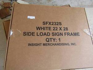 lot 175 image: SFX 232S- white 2228 side load sign frame qty 3 NIB (ST)