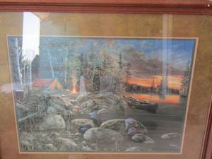 lot 190 image: Jim Hansel twilight fire wall art26 12 x 30 12  (ST)