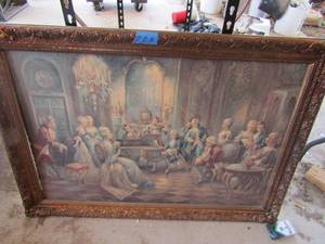 lot 191 image: framed art vintage party  style29x41  (ST)