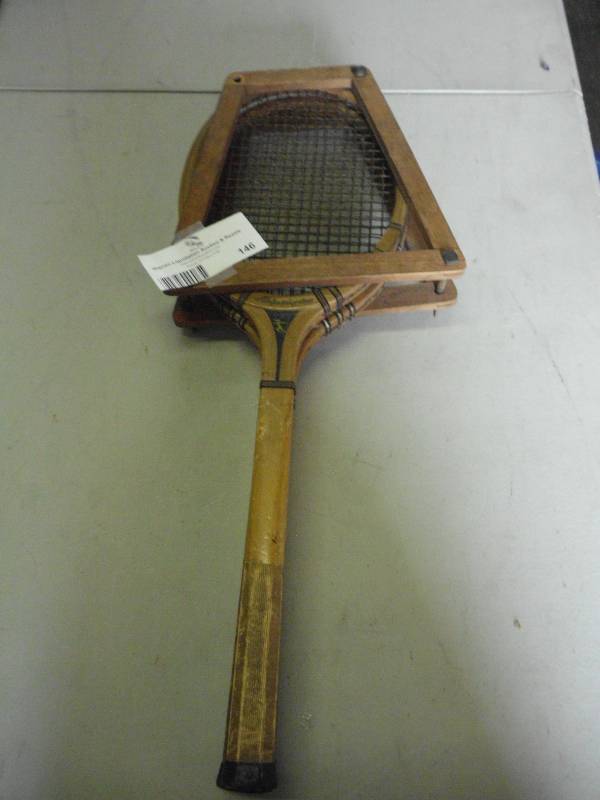 lot 146 image: VINTAGE TENNISRACQUET BALL RACKETS