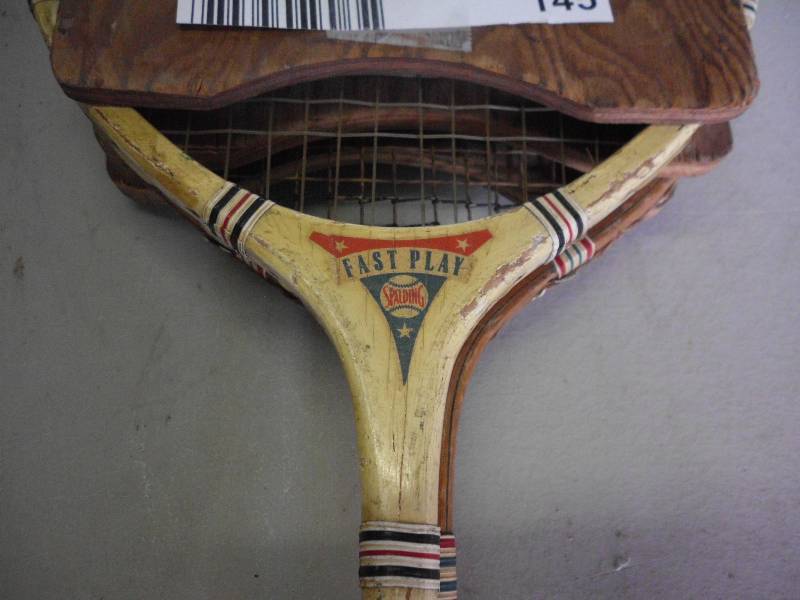 lot 145 image: VINTAGE TENNISRACQUET BALL RACKETS