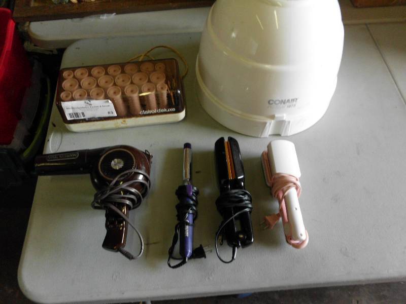lot 83 image: HAIR DRYER AND IRONS