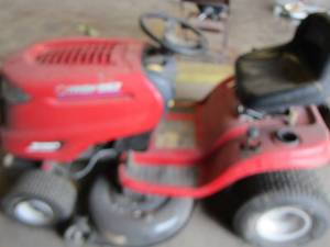 lot 68 image: Troy-Bilt bronco automatic transmission riding lawn mower, key included