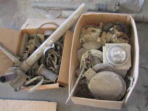 lot 82 image: hose brackets and hose clamps and various metal pieces