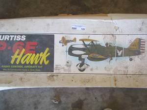 lot 129 image: Curtiss p-6e hawk model plane in box