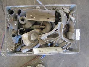 lot 148 image: metal crate full of various metal pieces