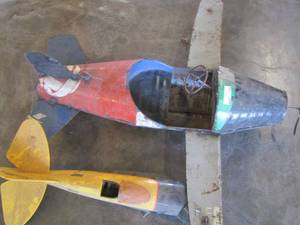 lot 150 image: metal air plane , and a gee bee senior sportster plane or plane part