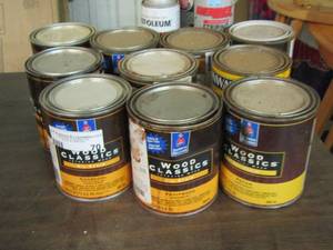 lot 70 image: SHERMAN WILLIAMS WOOD CLASSICS, MINWAX CLEAR SIMI GLOSS AND MORE