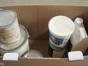 lot 90 image: SHERMAN WILLIAMS PAINTS 1 CAN OF PLUMBERS PUTTY 1 JUG OF SEALER AND FINISH