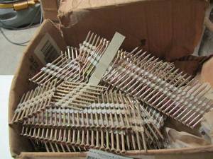 lot 98 image: BOX OF RANDOM NAIL STRIPS FOR NAIL GUN