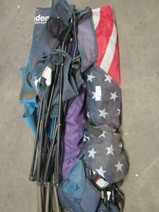 lot 114 image: 3 FOLD UP CAMPING CHAIRS