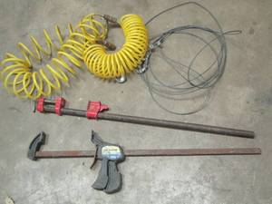 lot 148 image: air hose- 2 quick grips- cable