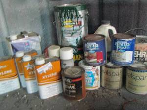 lot 200 image: LARGE LOT OF PAINT INCLUDES SEMI GLOSS, FINISH, ENAMEL GLOSS AND MORE