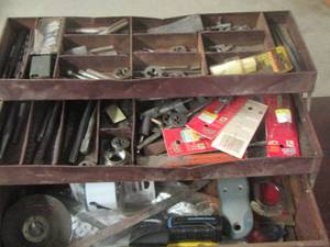 lot 206 image: metal tool box of misc. tools
