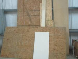 lot 233 image: sheets of plywood and misc. pieces of wood