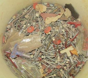 lot 237 image: bucket of nails and screws various sizes