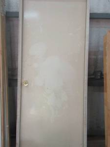 lot 247 image: 82X43 FRAMED DOOR WITH A LOCK DOOR HANDLE