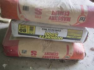 lot 257 image: 3 bags of masonry cement and quick right concrete mix